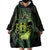 Kia Orana Kuki Airani Wearable Blanket Hoodie Cook Islands Tangaroa God Tatau Green
