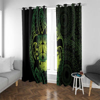 Kia Orana Kuki Airani Window Curtain Cook Islands Tangaroa God Tatau Green
