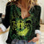 Kia Orana Kuki Airani Women Casual Shirt Cook Islands Tangaroa God Tatau Green