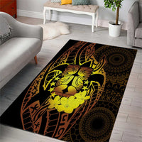 Kia Orana Kuki Airani Area Rug Cook Islands Tangaroa God Tatau Gold