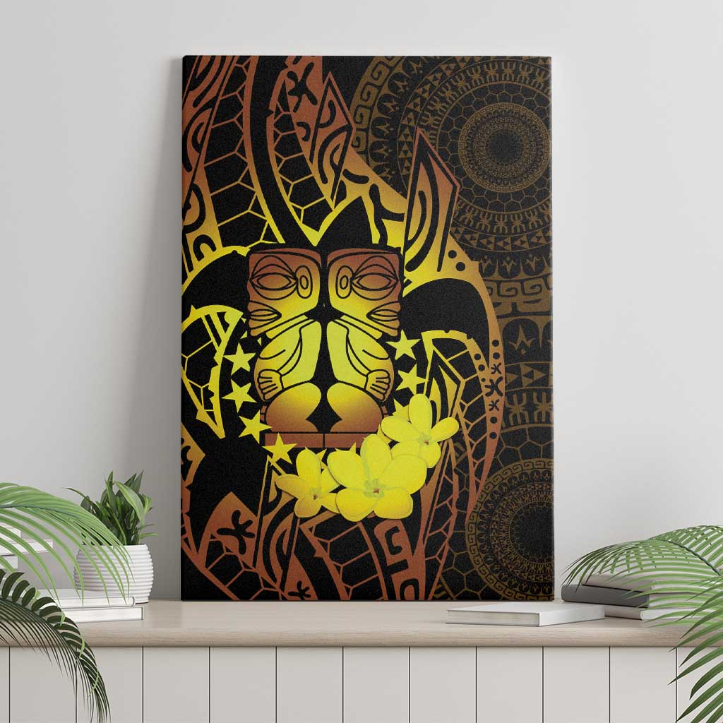 Kia Orana Kuki Airani Canvas Wall Art Cook Islands Tangaroa God Tatau Gold