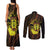 Kia Orana Kuki Airani Couples Matching Tank Maxi Dress and Long Sleeve Button Shirt Cook Islands Tangaroa God Tatau Gold