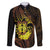 Kia Orana Kuki Airani Family Matching Long Sleeve Bodycon Dress and Hawaiian Shirt Cook Islands Tangaroa God Tatau Gold