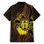 Kia Orana Kuki Airani Family Matching Short Sleeve Bodycon Dress and Hawaiian Shirt Cook Islands Tangaroa God Tatau Gold