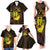 Kia Orana Kuki Airani Family Matching Tank Maxi Dress and Hawaiian Shirt Cook Islands Tangaroa God Tatau Gold