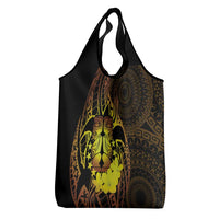 Kia Orana Kuki Airani Grocery Bag Cook Islands Tangaroa God Tatau Gold