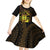 Kia Orana Kuki Airani Kid Short Sleeve Dress Cook Islands Tangaroa God Tatau Gold