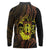 Kia Orana Kuki Airani Long Sleeve Polo Shirt Cook Islands Tangaroa God Tatau Gold