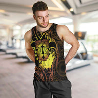 Kia Orana Kuki Airani Men Tank Top Cook Islands Tangaroa God Tatau Gold