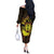 Kia Orana Kuki Airani Off The Shoulder Long Sleeve Dress Cook Islands Tangaroa God Tatau Gold