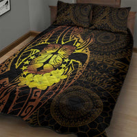 Kia Orana Kuki Airani Quilt Bed Set Cook Islands Tangaroa God Tatau Gold