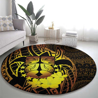 Kia Orana Kuki Airani Round Carpet Cook Islands Tangaroa God Tatau Gold