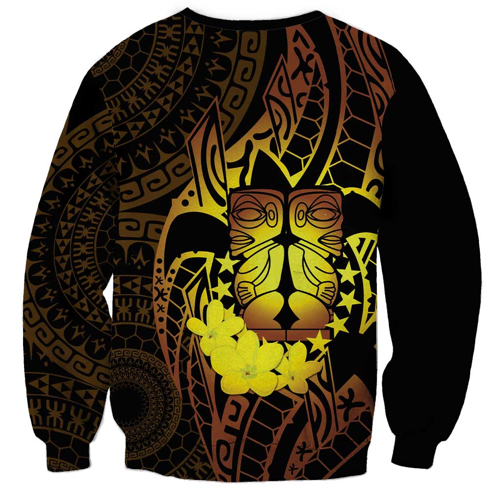 Kia Orana Kuki Airani Sweatshirt Cook Islands Tangaroa God Tatau Gold