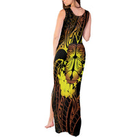 Kia Orana Kuki Airani Tank Maxi Dress Cook Islands Tangaroa God Tatau Gold