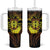 Kia Orana Kuki Airani Tumbler With Handle Cook Islands Tangaroa God Tatau Gold