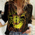 Kia Orana Kuki Airani Women Casual Shirt Cook Islands Tangaroa God Tatau Gold