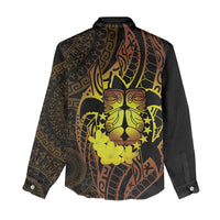 Kia Orana Kuki Airani Women Casual Shirt Cook Islands Tangaroa God Tatau Gold