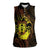 Kia Orana Kuki Airani Women Sleeveless Polo Shirt Cook Islands Tangaroa God Tatau Gold