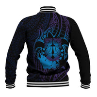 Kia Orana Kuki Airani Baseball Jacket Cook Islands Tangaroa God Tatau Purple