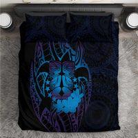 Kia Orana Kuki Airani Bedding Set Cook Islands Tangaroa God Tatau Purple
