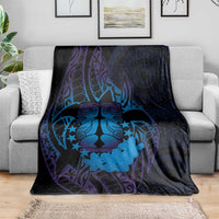 Kia Orana Kuki Airani Blanket Cook Islands Tangaroa God Tatau Purple