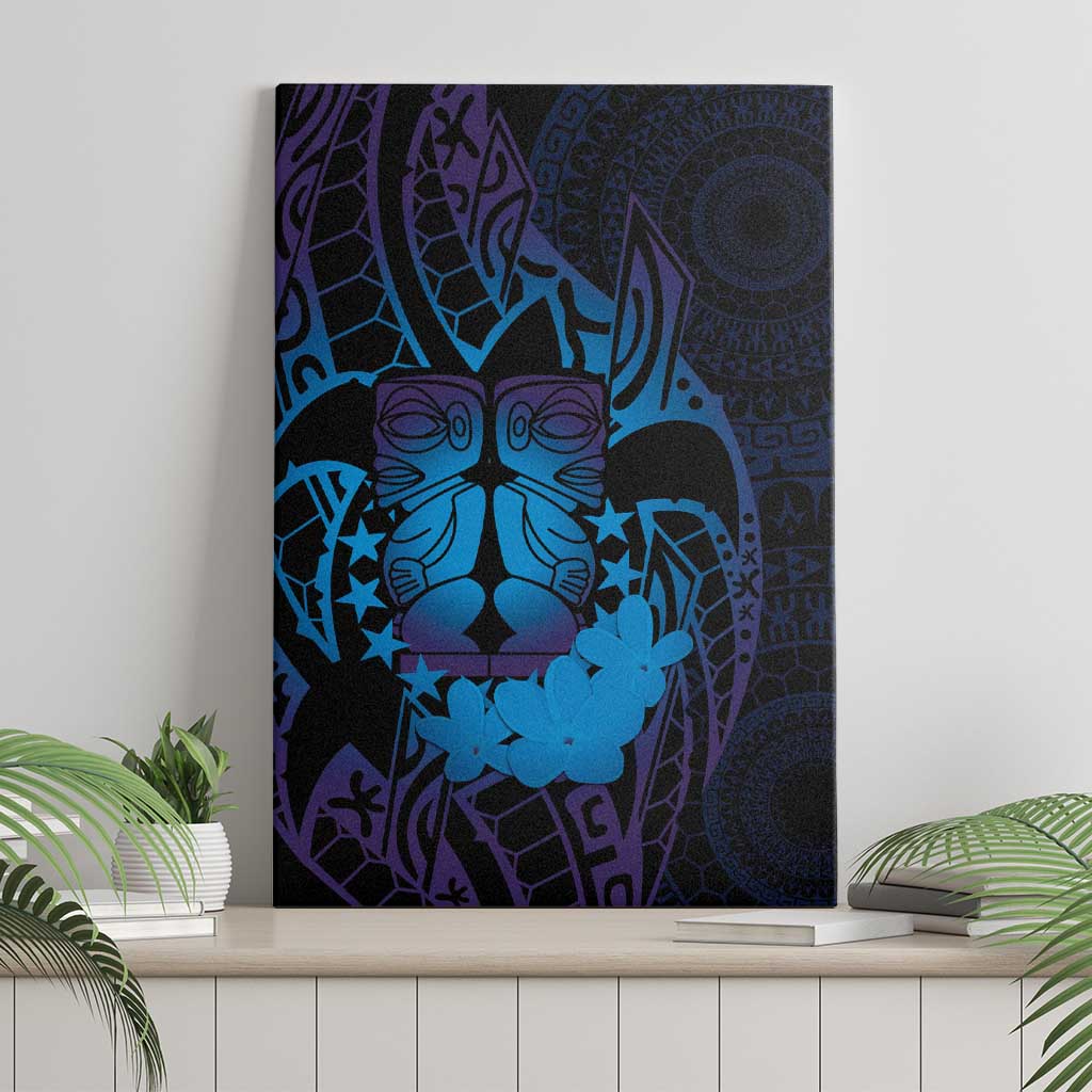 Kia Orana Kuki Airani Canvas Wall Art Cook Islands Tangaroa God Tatau Purple
