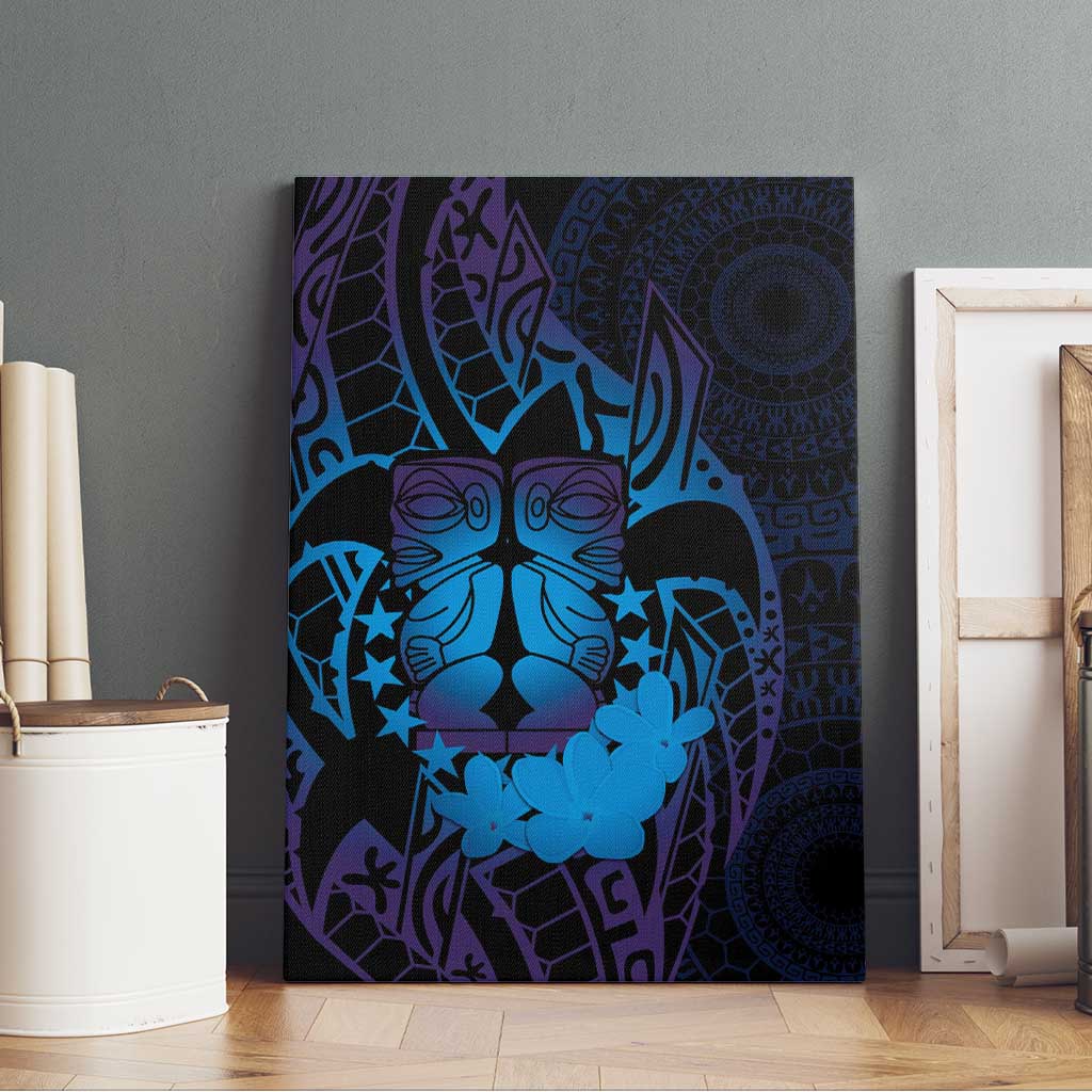 Kia Orana Kuki Airani Canvas Wall Art Cook Islands Tangaroa God Tatau Purple