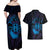 Kia Orana Kuki Airani Couples Matching Off Shoulder Maxi Dress and Hawaiian Shirt Cook Islands Tangaroa God Tatau Purple