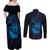 Kia Orana Kuki Airani Couples Matching Off Shoulder Maxi Dress and Long Sleeve Button Shirt Cook Islands Tangaroa God Tatau Purple
