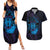 Kia Orana Kuki Airani Couples Matching Summer Maxi Dress and Hawaiian Shirt Cook Islands Tangaroa God Tatau Purple