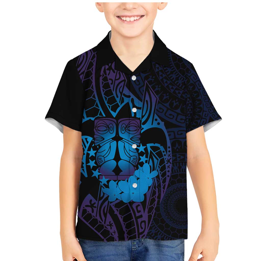 Kia Orana Kuki Airani Family Matching Mermaid Dress and Hawaiian Shirt Cook Islands Tangaroa God Tatau Purple