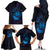 Kia Orana Kuki Airani Family Matching Off The Shoulder Long Sleeve Dress and Hawaiian Shirt Cook Islands Tangaroa God Tatau Purple