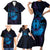 Kia Orana Kuki Airani Family Matching Short Sleeve Bodycon Dress and Hawaiian Shirt Cook Islands Tangaroa God Tatau Purple