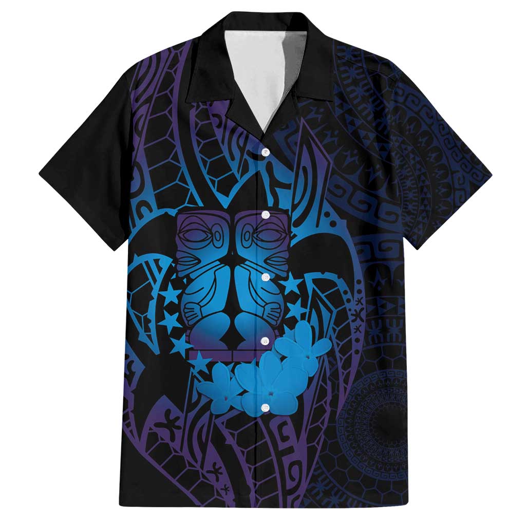 Kia Orana Kuki Airani Family Matching Summer Maxi Dress and Hawaiian Shirt Cook Islands Tangaroa God Tatau Purple