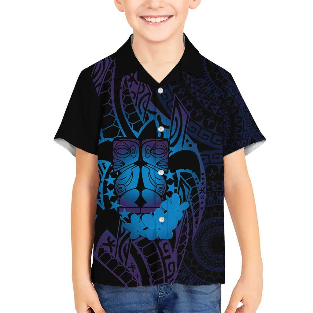 Kia Orana Kuki Airani Hawaiian Shirt Cook Islands Tangaroa God Tatau Purple