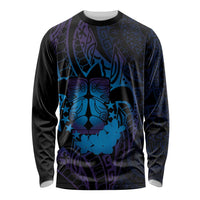 Kia Orana Kuki Airani Long Sleeve Shirt Cook Islands Tangaroa God Tatau Purple