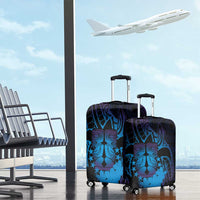 Kia Orana Kuki Airani Luggage Cover Cook Islands Tangaroa God Tatau Purple