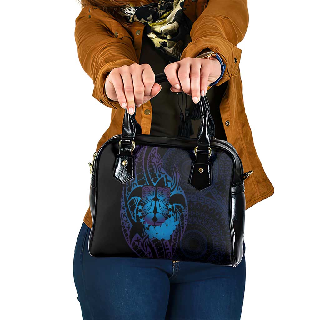 Kia Orana Kuki Airani Shoulder Handbag Cook Islands Tangaroa God Tatau Purple