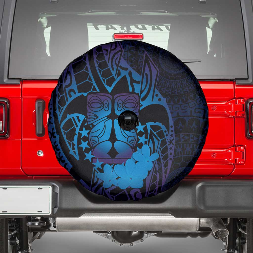 Kia Orana Kuki Airani Spare Tire Cover Cook Islands Tangaroa God Tatau Purple