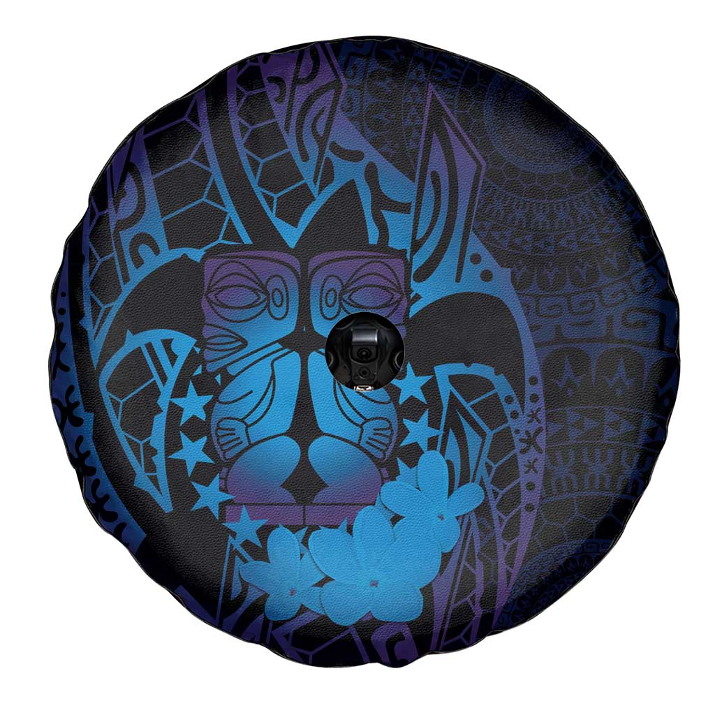 Kia Orana Kuki Airani Spare Tire Cover Cook Islands Tangaroa God Tatau Purple