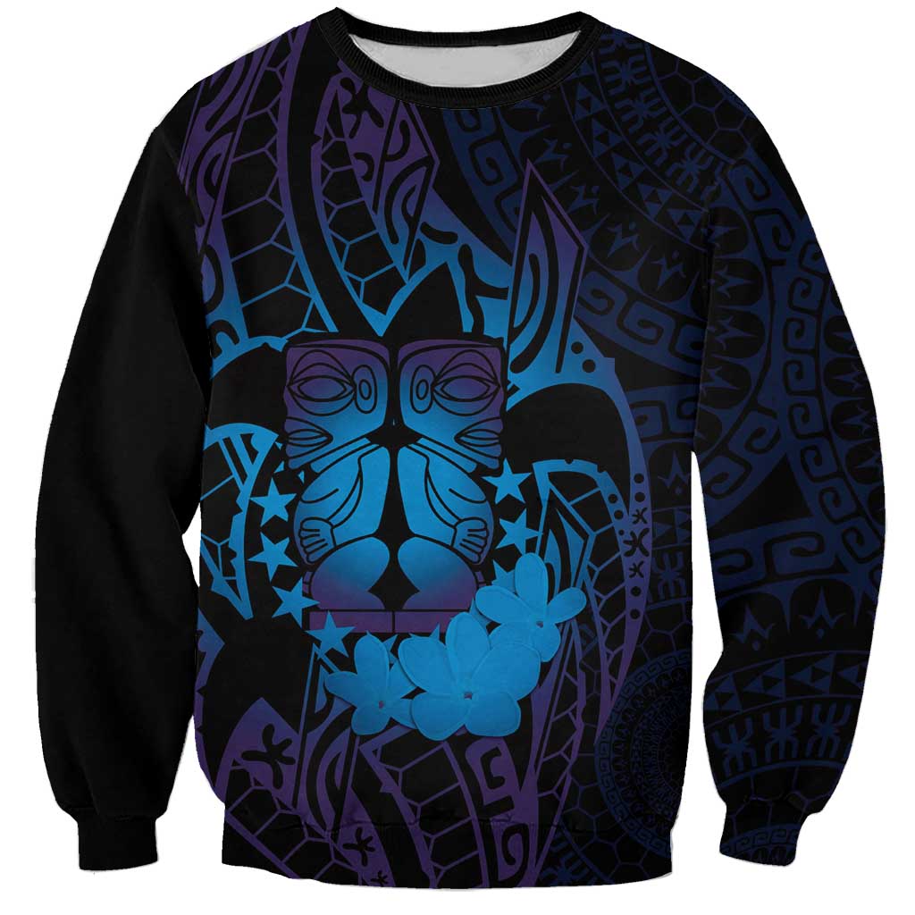 Kia Orana Kuki Airani Sweatshirt Cook Islands Tangaroa God Tatau Purple
