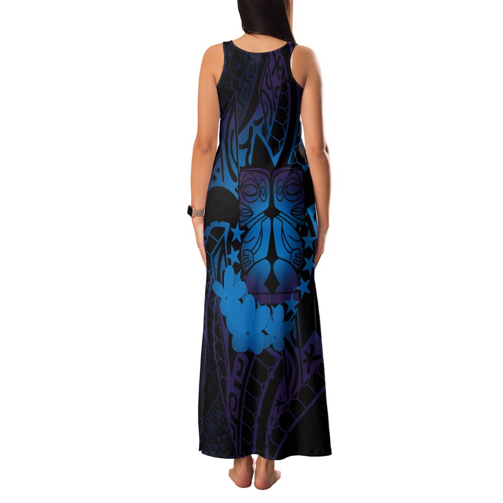 Kia Orana Kuki Airani Tank Maxi Dress Cook Islands Tangaroa God Tatau Purple