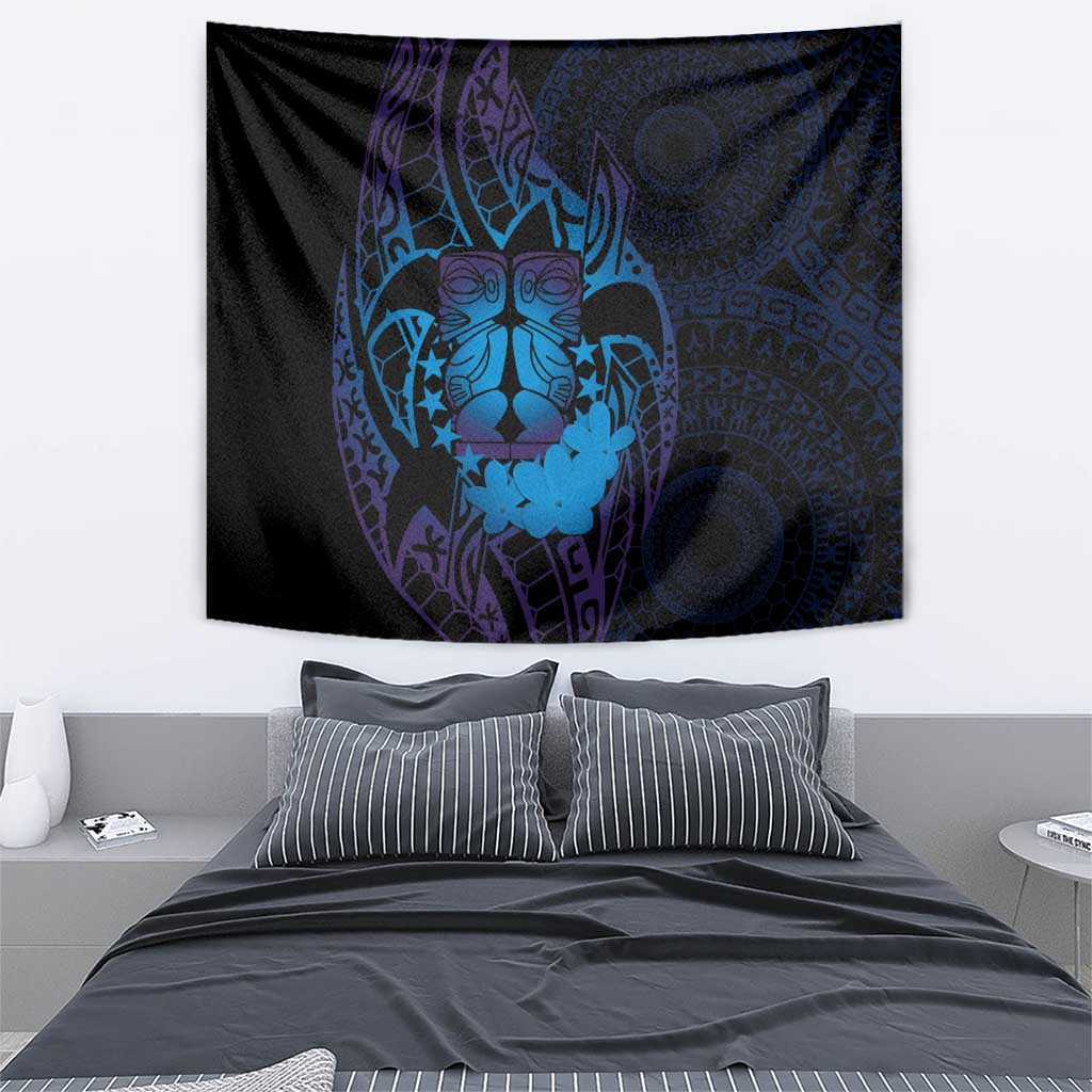 Kia Orana Kuki Airani Tapestry Cook Islands Tangaroa God Tatau Purple