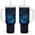 Kia Orana Kuki Airani Tumbler With Handle Cook Islands Tangaroa God Tatau Purple