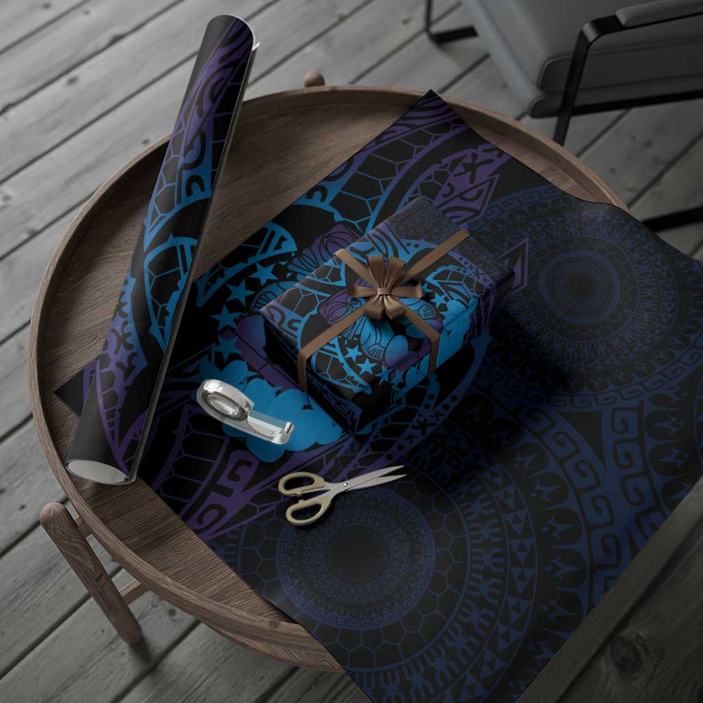 Kia Orana Kuki Airani Wrapping Paper Cook Islands Tangaroa God Tatau Purple - Polynesian Pride