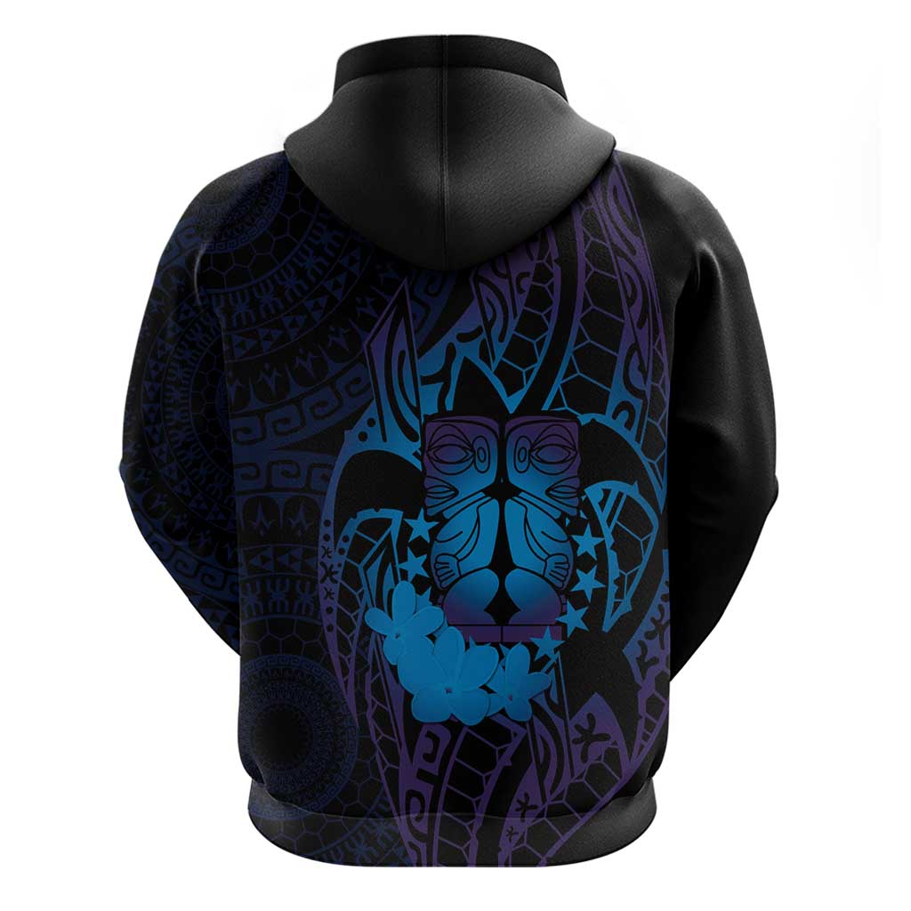 Kia Orana Kuki Airani Zip Hoodie Cook Islands Tangaroa God Tatau Purple