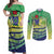 Te Maeva Nui Cook Islands Couples Matching Off Shoulder Maxi Dress and Long Sleeve Button Shirt 60th Independence Anniversary Proud