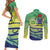 Te Maeva Nui Cook Islands Couples Matching Short Sleeve Bodycon Dress and Long Sleeve Button Shirt 60th Independence Anniversary Proud