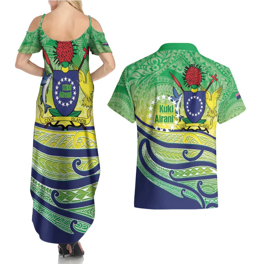 Te Maeva Nui Cook Islands Couples Matching Summer Maxi Dress and Hawaiian Shirt 60th Independence Anniversary Proud