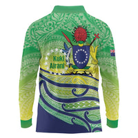 Te Maeva Nui Cook Islands Long Sleeve Polo Shirt 60th Independence Anniversary Proud